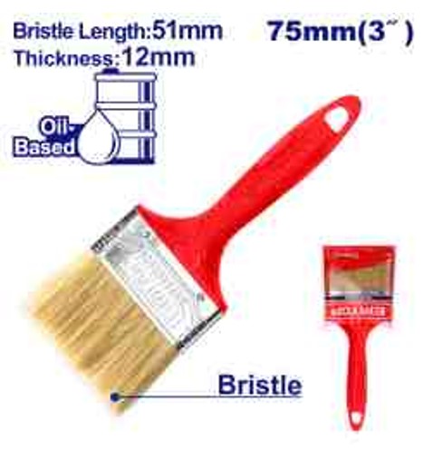 Paint Brush 3" Width, Oil-Based Paint, 51mm Bristle, Plastic Handle